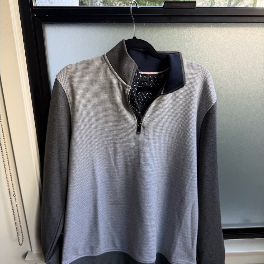 Ted Baker Gray Patterned Quarter Zip - image 2
